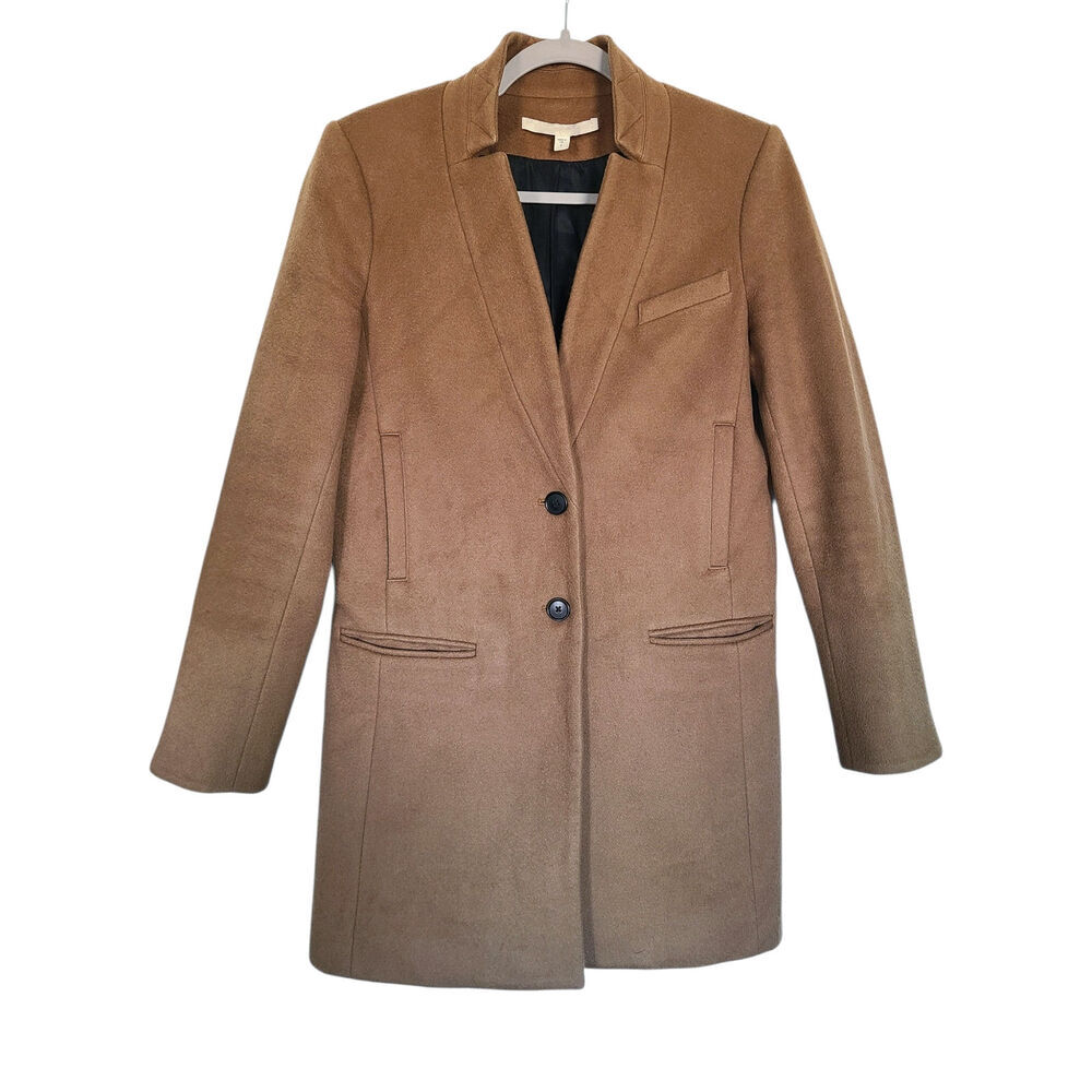 Veronica Beard Car Coat Lambswool Cashmere Camel Size 0
